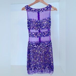 Jovani Purple Sequin Cocktail Dress